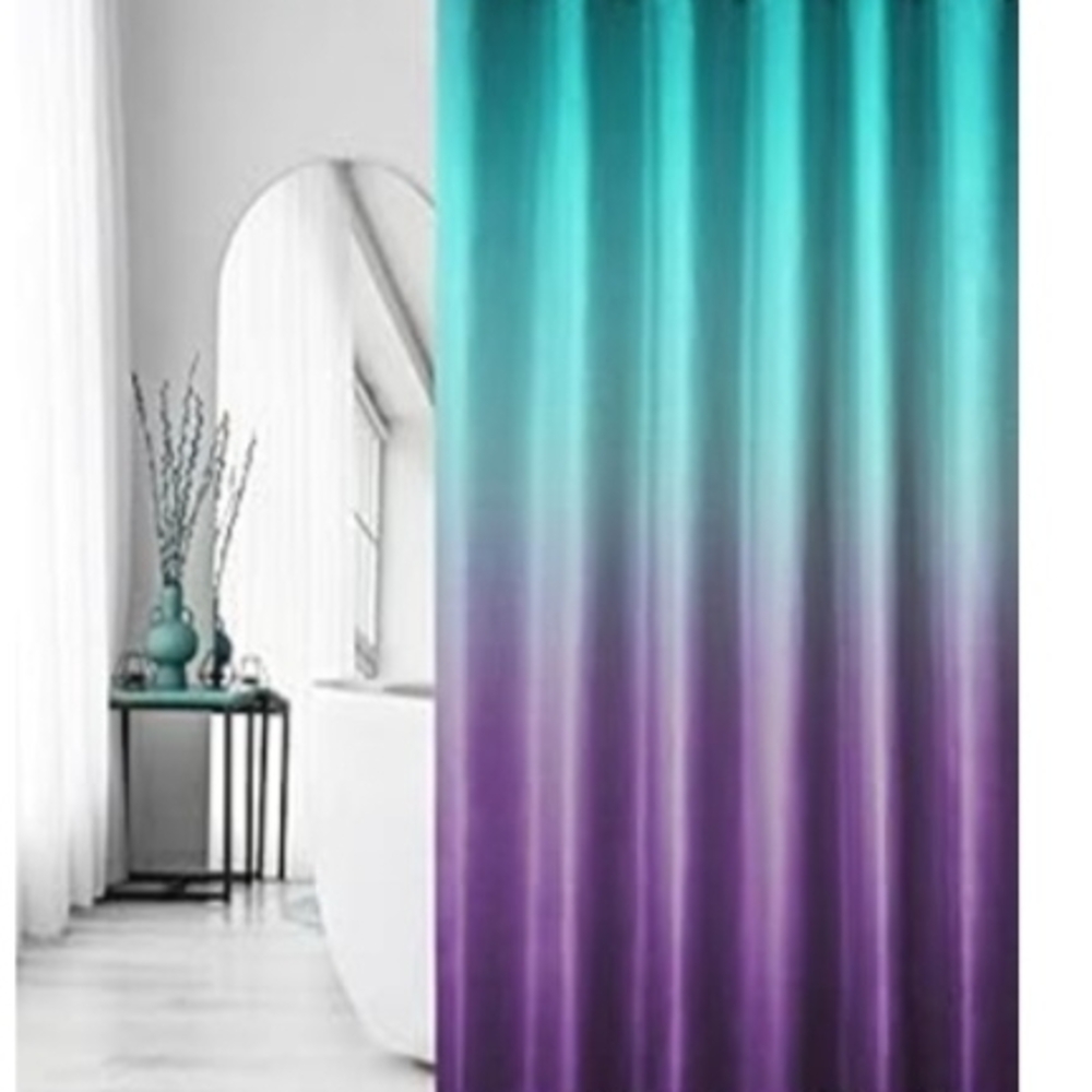 NEW Gibelle Long Shower Curtain 72 x 78, Tall Black Ombre Shower Curtain